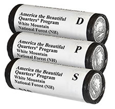 Three-Roll Set of 2013 White Mountain National Forest Quarters