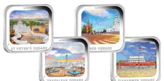 World Famous Squares in Four-Coin Silver Proof Set World Famous City Squares Silver Proof Coins