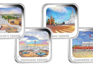 World Famous Squares in Four-Coin Silver Proof Set World Famous City Squares Silver Proof Coins