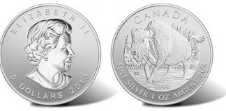 2013 Canadian Wood Bison Silver Bullion Coin 2013 Canadian Wood Bison Silver Bullion Coin