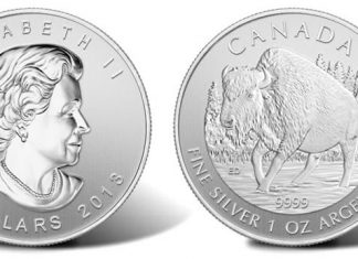 2013 Canadian Wood Bison Silver Bullion Coin 2013 Canadian Wood Bison Silver Bullion Coin