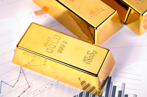 Gold bullion and charts