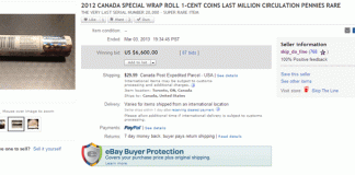 Roll of Last Canadian Pennies Auctioned for $6,600 2012 Canadian Special Wrap Roll Sold on eBay