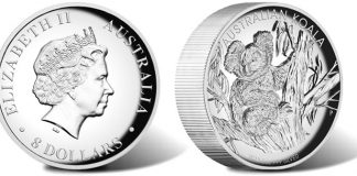 2013 Australian Koala 5 Oz Silver Proof Coin in High Relief 2013 Australian Koala 5 oz. High Relief Silver Proof Coin