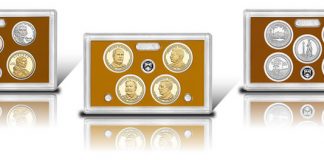2013 Proof Set Issued by US Mint 2013 Proof Set Coins in Lenses