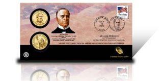 2013 William McKinley Presidential $1 Coin Cover Available 2013 William McKinley Presidential $1 Coin Cover
