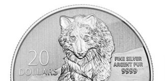 Canadian 2013 $20 Wolf Silver Coin for $20 Canadian 2013 $20 Wolf Silver Coin
