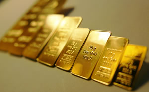 Line of Gold Bars