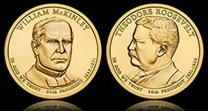US February Coin Production Lists McKinley, Roosevelt $1 Mintages McKinley and Roosevelt Presidential $1 Coins