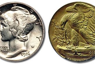 American Palladium Eagle Study Ready for Congress Weinman's Winged Liberty and 1907 American Institute of Architects medal designs