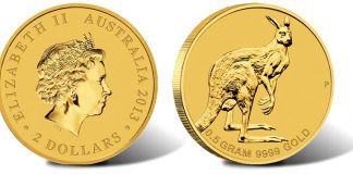 Australian Mini Roo 0.5g Gold Coin for 2013 2013 Australian Mini Roo 0.5g Gold Coin