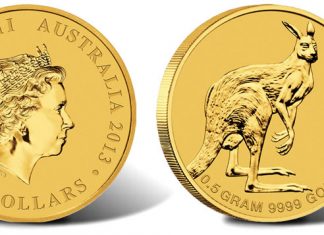 Australian Mini Roo 0.5g Gold Coin for 2013 2013 Australian Mini Roo 0.5g Gold Coin