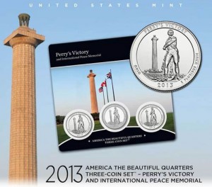 U.S. Mint Promotion Image of the Perry’s Victory Quarters Three-Coin Set
