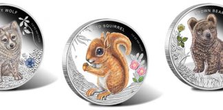 2013 Forest Babies 1/2 Oz Silver Proof Coins Launch 2013 Forest Babies Silver Proof Coins - Grey Wolf, Red Squirrel and Brown Bear