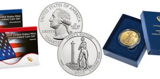 2013 US Mint Set, ATB 5 Oz Silver Coins and Unc. Gold Eagle Start June 2013 Mint Set, 2013-P Perry's Victory ATB 5 Oz Silver Coin, 2013-W Uncirculated Gold Eagle