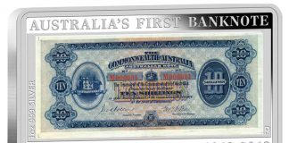 2013 Silver Proof Coin and Stamp Set for Australia’s First Banknote 2013 Silver Proof Coin Depicting Australia's First Banknote