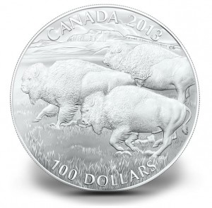 Canadian 2013 $100 Bison Silver Coin