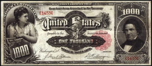 1891 $1,000 Marcy Silver Certificate -  Front