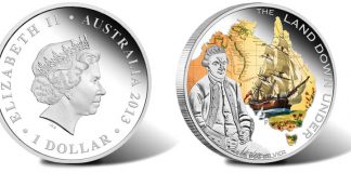 2013 Captain James Cook Coins Third in Land Down Under Series 2013 $1 Captain James Cook Silver Coin from Land Down Under Series