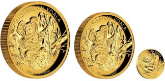2013 Australian Koala Gold Proof Coins, Two in High Relief 2013 Australian Koala Gold Proof Coinss