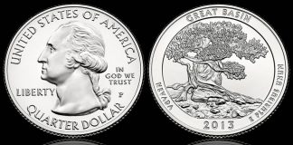 Great Basin Quarter Ceremony, Coin Exchange and Coin Forum 2013 Great Basin National Park Quarter - Obverse and Reverse