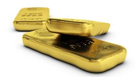 Gold Ends Near Three-Week Low; US Silver Bullion Coins Rise Bullion Gold Bars, Three