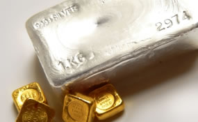 Four Gold Ingots, One Silver Bullion Bar