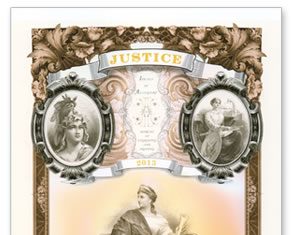 2013 Justice Intaglio Print from Ideals in Allegory Series 2013 Justice Intaglio Print