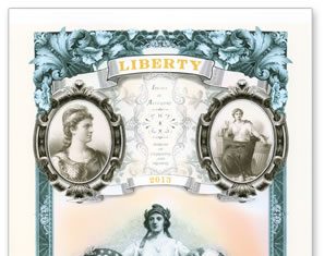 2013 Liberty Intaglio Print from Ideals in Allegory Series 2013 Liberty Intaglio Print