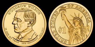 US Coin Production Soars in July, Wilson $1 Mintages Scarcest 2013 Woodrow Wilson Presidential $1 Coin