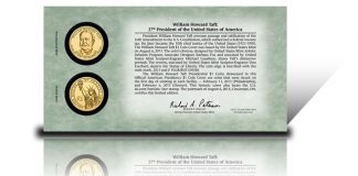 2013 William Howard Taft Presidential $1 Coin Cover Available Back of 2013 William Howard Taft Presidential $1 Coin Cover