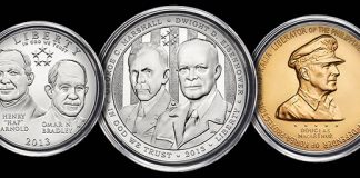 5-Star Generals Profiles Collection of Coins and Medal Clad Half-Dollar, Silver Dollar and Bronze Medal in 2013 5-Star Generals Profiles Collection