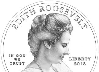 2013 First Spouse Gold Coin Designs Unveiled Edith Roosevelt First Spouse Gold Coin - Obverse Design