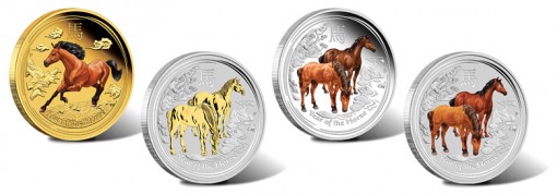2014 Year of the Horse Coins in Colored, Gilded and Gemstone ...