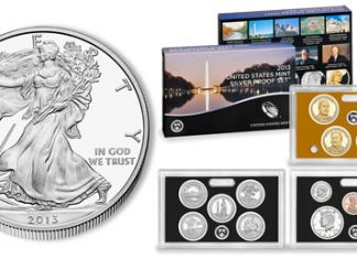 US Mint Sales: Numismatic Products Weaker to Steady 2013-W Proof American Silver Eagle and 2013 Proof Set