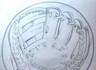 Sculpting of 2014 Baseball Commemorative Coins Cassie McFarland's Baseball Glove Design