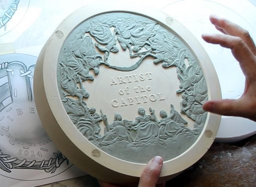 Clay Model of the Constantino Brumidi Congressional Gold Medal (Reverse)