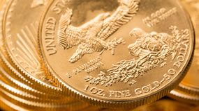 Gold Rallies to Near 5-Week High; US Mint Gold Bullion Coins Spike Stacks of American Gold Eagle bullion coins