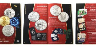 US Mint Sales: White Mountain 5 Oz Silver Unc. Coin Sheds 168 United States Mint 2013 Holiday Catalog