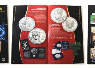 US Mint Sales: White Mountain 5 Oz Silver Unc. Coin Sheds 168 United States Mint 2013 Holiday Catalog