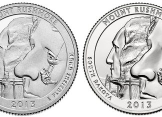 2013 Mount Rushmore National Memorial Quarters Three-Coin Set 2013 Proof and Uncirculated Mount Rushmore National Memorial Quarters