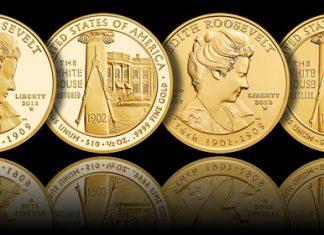 2013 Edith Roosevelt First Spouse Gold Coins Released 2013-W $10 Edith Roosevelt First Spouse Gold Coins