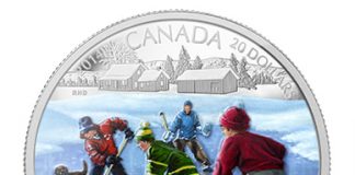 2014 $20 Canadian Silver Coin Depicts Pond Hockey 2014 $20 Canadian Pond Hockey Silver Coin