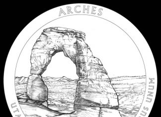 2014 America the Beautiful Quarters and Coin Design Images 2014 Arches National Park Quarter and Coin Design