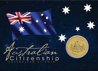 2014 Australian $1 Coin Celebrates Citizenship Australian Citizenship 2014 $1 Coin in Card