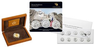 US Mint Sales: Edith Roosevelt Gold Coins, Quarters Sets Debut Edith Roosevelt Gold Coin, Mount Rushmore Quarters Set, ATB Quarters Circulating Coin Set