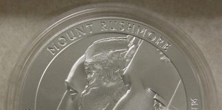 2013 Mount Rushmore 5 Oz Silver Uncirculated Coin Released Photo of the 2013-P Mount Rushmore Five Ounce Silver Uncirculated Coin