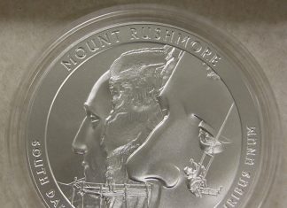 2013 Mount Rushmore 5 Oz Silver Uncirculated Coin Released Photo of the 2013-P Mount Rushmore Five Ounce Silver Uncirculated Coin