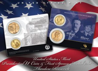 Theodore Roosevelt Presidential $1 Coin & Edith Roosevelt Medal Set Theodore Roosevelt Presidential $1 Coin & Edith Roosevelt Medal Set