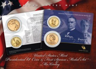 William McKinley Presidential $1 Coin & Ida McKinley Medal Set William McKinley Presidential $1 Coin & Ida McKinley Medal Set